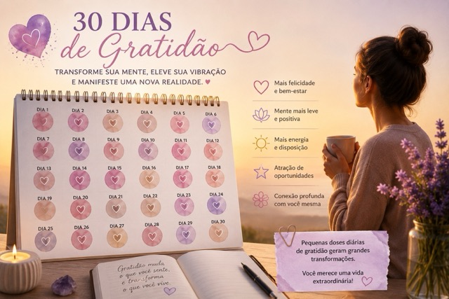 O SEGREDO DOS 30 DIAS: POR QUE A GRATIDÃO É O TREINO DE ELITE DA SUA VIBRAÇÃO?